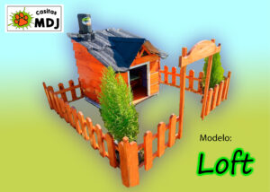 casita de perros loft